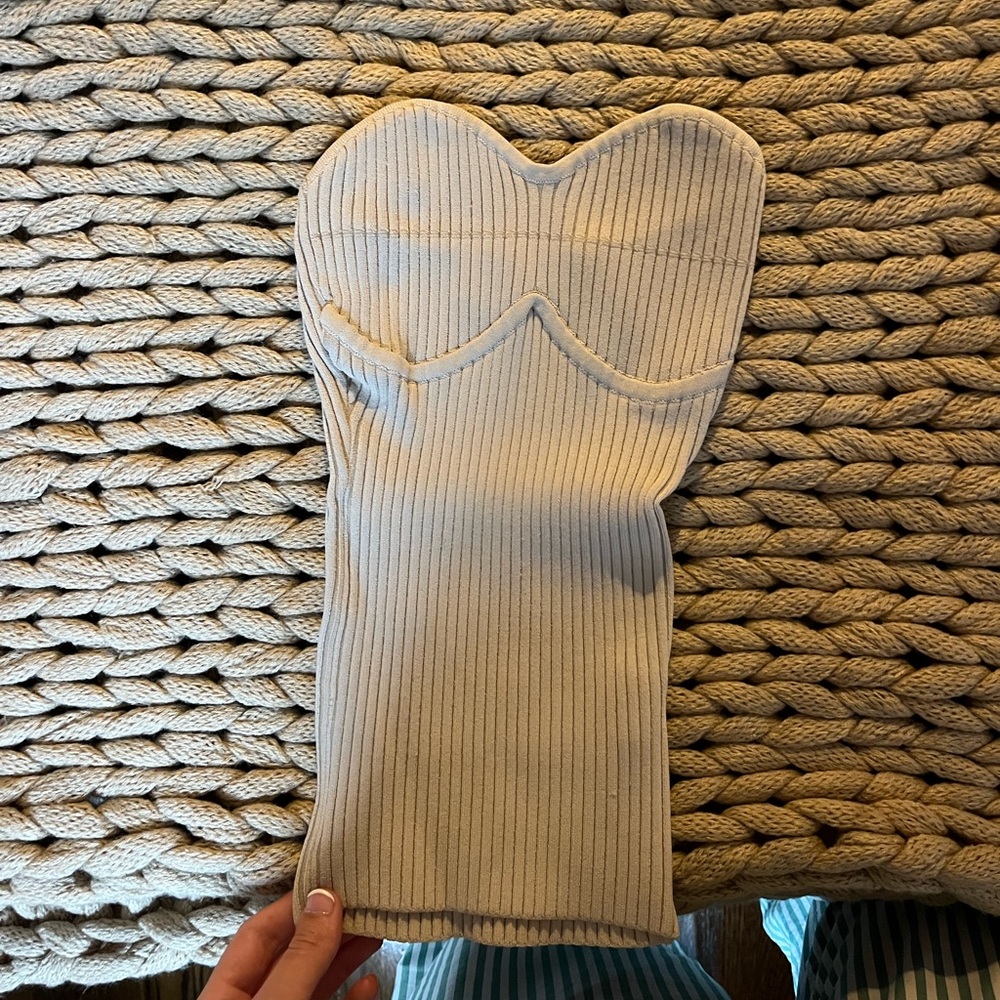 Dissh Raven Ribbed Knit Strapless Top